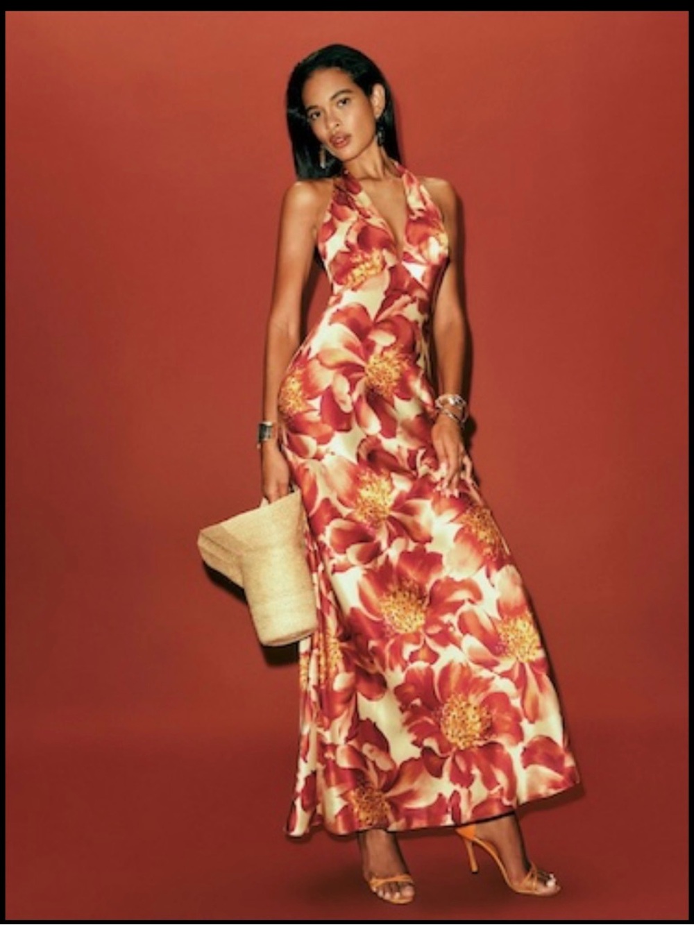 NWT Reformation Daniela silk dress in floral print
